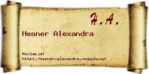 Hesner Alexandra névjegykártya